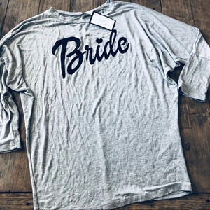 NWT Gray Bride 3/4 Sleeve Flowy Knit Top Stretch L